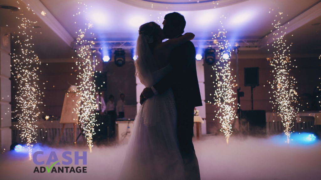 Couple Kissing Wedding